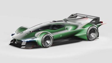 Markasız, jenerik konsept bir arabanın 3 boyutlu çizimi