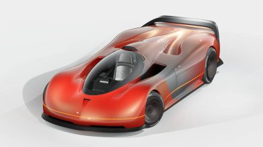 Markasız, jenerik konsept bir arabanın 3 boyutlu çizimi