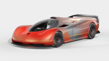 Markasız, jenerik konsept bir arabanın 3 boyutlu çizimi