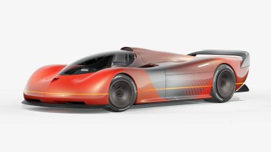 Markasız, jenerik konsept bir arabanın 3 boyutlu çizimi