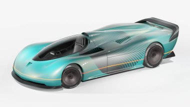 Markasız, jenerik konsept bir arabanın 3 boyutlu çizimi