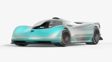 Markasız, jenerik konsept bir arabanın 3 boyutlu çizimi