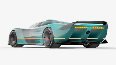 Markasız, jenerik konsept bir arabanın 3 boyutlu çizimi