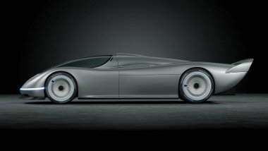 Markasız, jenerik konsept bir arabanın 3 boyutlu çizimi