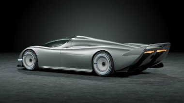 Markasız, jenerik konsept bir arabanın 3 boyutlu çizimi