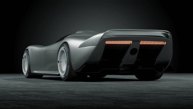 Markasız, jenerik konsept bir arabanın 3 boyutlu çizimi