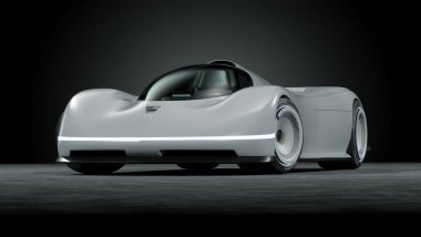 Markasız, jenerik konsept bir arabanın 3 boyutlu çizimi