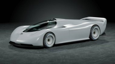 Markasız, jenerik konsept bir arabanın 3 boyutlu çizimi