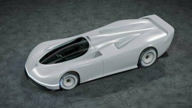 Markasız, jenerik konsept bir arabanın 3 boyutlu çizimi