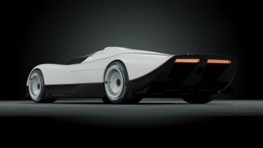 Markasız, jenerik konsept bir arabanın 3 boyutlu çizimi