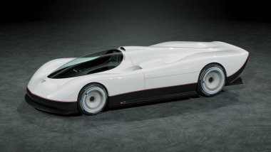 Markasız, jenerik konsept bir arabanın 3 boyutlu çizimi