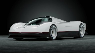 Markasız, jenerik konsept bir arabanın 3 boyutlu çizimi