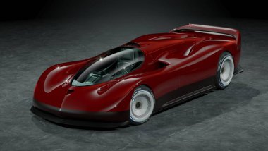 Markasız, jenerik konsept bir arabanın 3 boyutlu çizimi