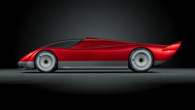 Markasız, jenerik konsept bir arabanın 3 boyutlu çizimi