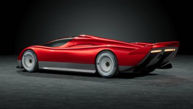 Markasız, jenerik konsept bir arabanın 3 boyutlu çizimi