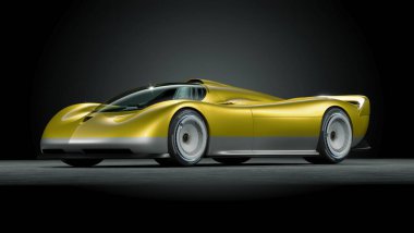 Markasız, jenerik konsept bir arabanın 3 boyutlu çizimi