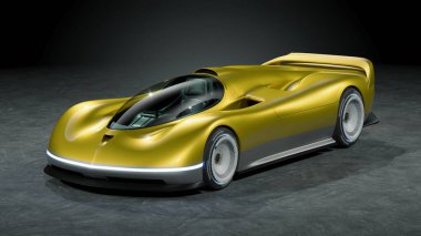 Markasız, jenerik konsept bir arabanın 3 boyutlu çizimi