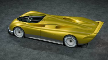 Markasız, jenerik konsept bir arabanın 3 boyutlu çizimi