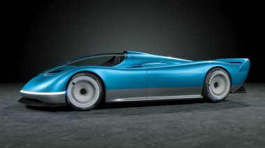 Markasız, jenerik konsept bir arabanın 3 boyutlu çizimi