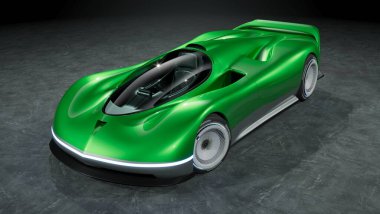 Markasız, jenerik konsept bir arabanın 3 boyutlu çizimi