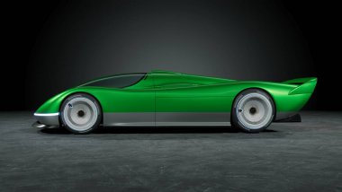 Markasız, jenerik konsept bir arabanın 3 boyutlu çizimi