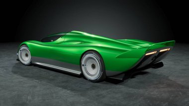 Markasız, jenerik konsept bir arabanın 3 boyutlu çizimi