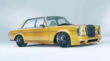 Markasız, jenerik konsept bir arabanın 3 boyutlu çizimi