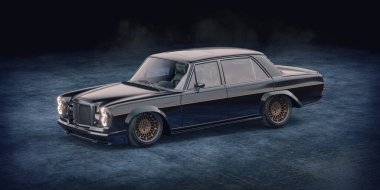 Markasız, jenerik konsept bir arabanın 3 boyutlu çizimi