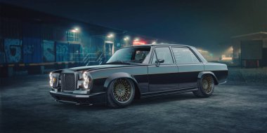 Markasız, jenerik konsept bir arabanın 3 boyutlu çizimi