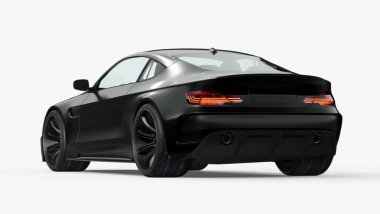 Markasız, jenerik konsept bir arabanın 3 boyutlu çizimi