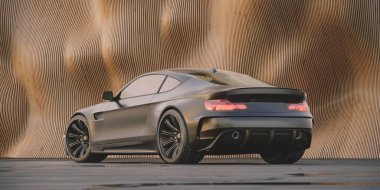 Markasız, jenerik konsept bir arabanın 3 boyutlu çizimi