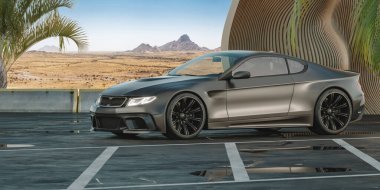 Markasız, jenerik konsept bir arabanın 3 boyutlu çizimi