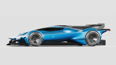 Markasız, jenerik konsept bir arabanın 3 boyutlu çizimi