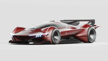 Markasız, jenerik konsept bir arabanın 3 boyutlu çizimi