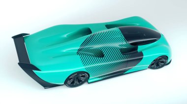 Markasız, jenerik konsept bir arabanın 3 boyutlu çizimi