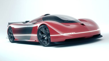 Markasız, jenerik konsept bir arabanın 3 boyutlu çizimi