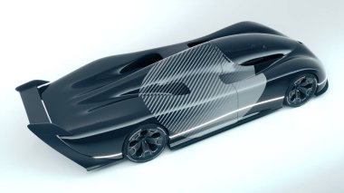 Markasız, jenerik konsept bir arabanın 3 boyutlu çizimi