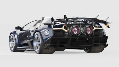 Markasız, jenerik konsept bir arabanın 3 boyutlu çizimi