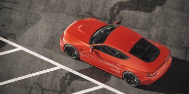 Markasız, jenerik konsept bir arabanın 3 boyutlu çizimi