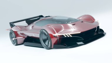 Markasız, jenerik konsept bir arabanın 3 boyutlu çizimi