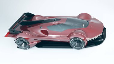 Markasız, jenerik konsept bir arabanın 3 boyutlu çizimi