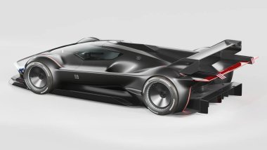 Markasız, jenerik konsept bir arabanın 3 boyutlu çizimi