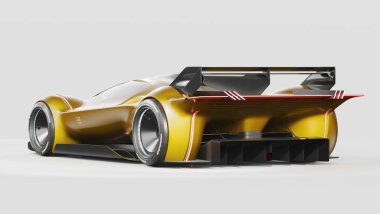 Markasız, jenerik konsept bir arabanın 3 boyutlu çizimi