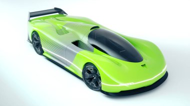 Markasız, jenerik konsept bir arabanın 3 boyutlu çizimi