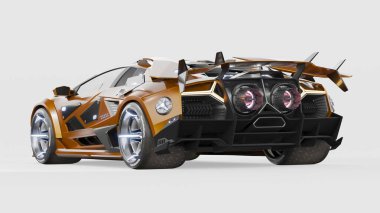 Markasız, jenerik konsept bir arabanın 3 boyutlu çizimi