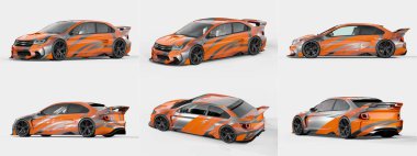 Markasız, jenerik konsept bir arabanın 3 boyutlu çizimi