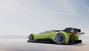 Markasız, jenerik konsept bir arabanın 3 boyutlu çizimi