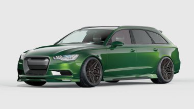 Markasız, jenerik konsept bir arabanın 3 boyutlu çizimi