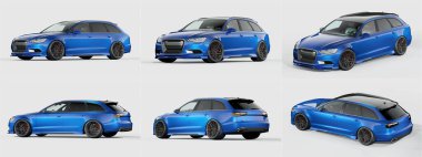 Markasız, jenerik konsept bir arabanın 3 boyutlu çizimi