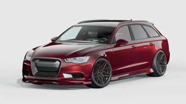 Markasız, jenerik konsept bir arabanın 3 boyutlu çizimi